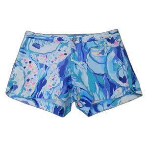Lilly Pulitzer Women's Adie Blue Green Shorts Size 2